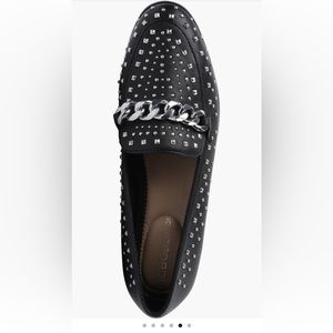 Bcbgeneration leather Zelina studded loafer in black